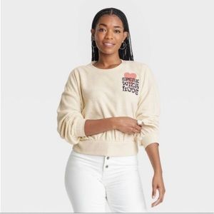 Universal Thread women’s ‘Speak with Love’ graphic, fleece sweatshirt, XL NWT
